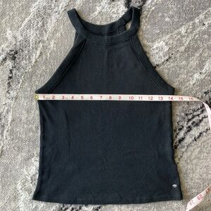American Eagle Outfitters Black Ribbed Halter Tank